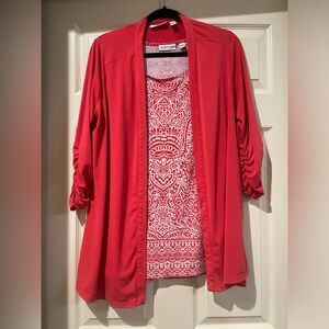 Susan Graver  set tank and cardigan